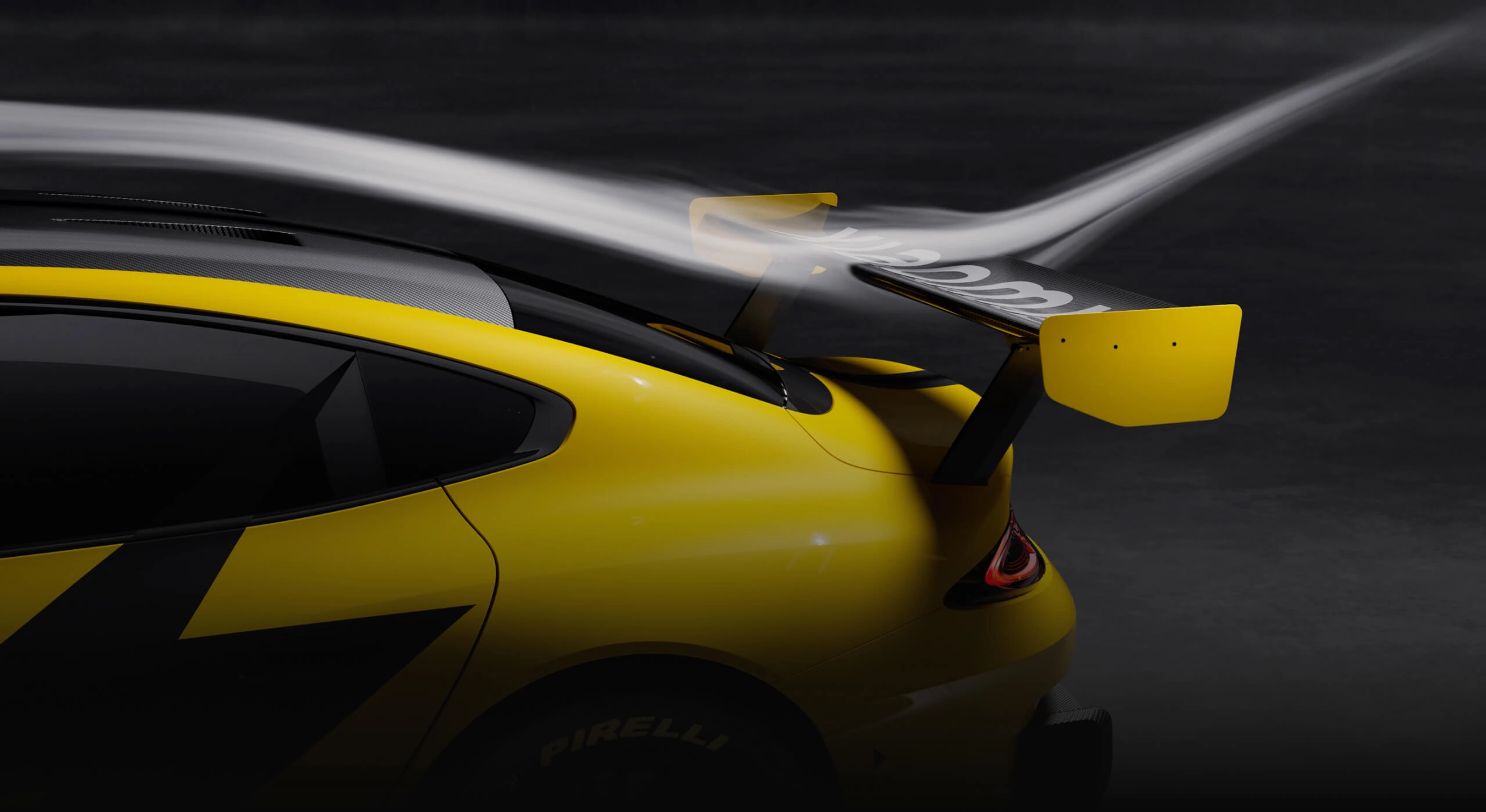 Fixed racing rear wing