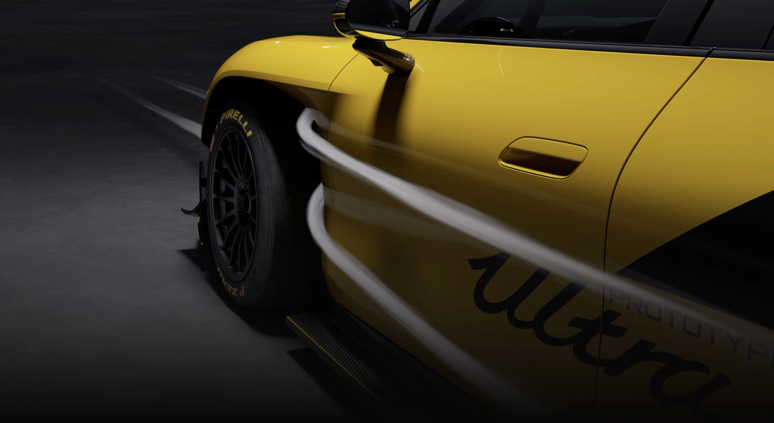 Open front and rear wheel arches