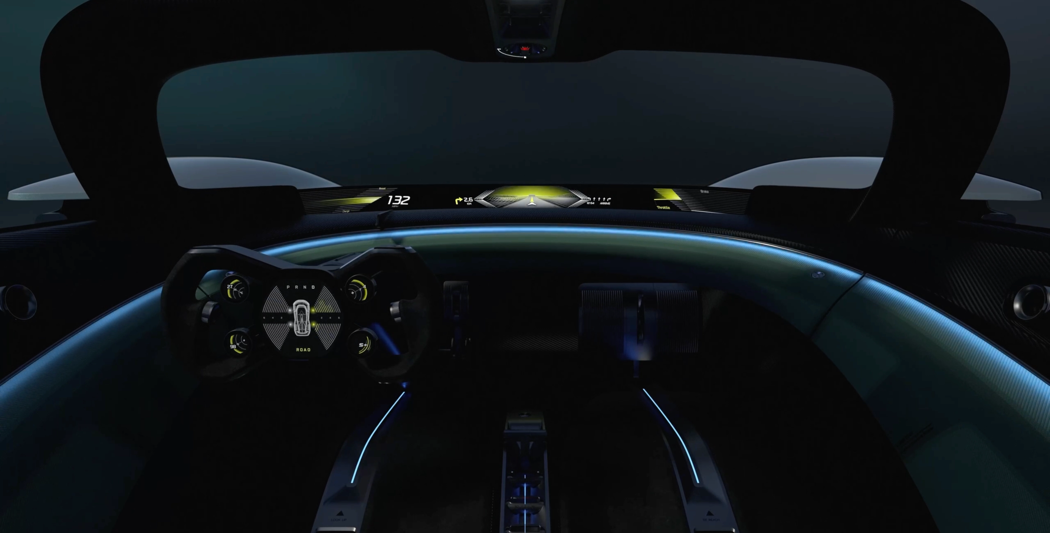 Xiaomi Vision GT cockpit illuminated in the dark